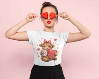 Funny Valentine Highland Cow PNG, Howdy Valentine Coquette Product Image 3