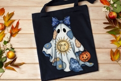 Celestial Patchwork Ghost Sublimation PNG, Boho Ghost Png. Product Image 6