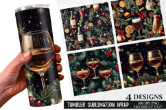 Christmas Wine Tumbler Wrap| Christmas Tumbler Wrap Design Product Image 1
