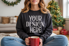 Christmas Gildan 18000 Black Sweatshirt Mockups Product Image 1