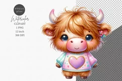 Highland calf clipart, Farm animals clipart Product Image 1