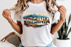Virginia State PNG, Vintage Blue Ridge Mountains Sublimation Product Image 6