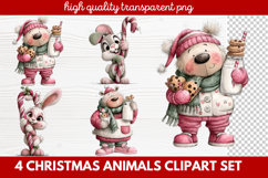 Christmas Animals Clipart Set | Cute Festive Wildlife PNG Product Image 1