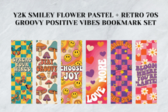 Printable Y2K Smiley Flower &amp; Retro 70s Groovy Bookmark Set Product Image 6