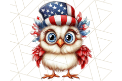 Patriotic Chicken Clipart Png, Funny 4th of July PNG Graphic Product Image 2