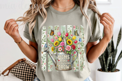 Moms Make Everything Grow PNG, Floral Mom Sublimation Product Image 5
