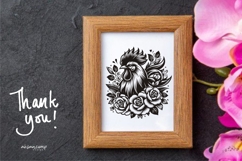 Floral Rooster Silhouette Vector Product Image 6