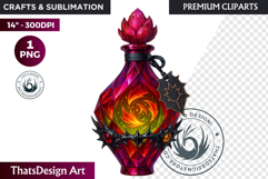 Magical Potion Bottles PNG, Fantasy Witchcraft Clipart witch Product Image 1