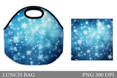Snowflakes Lunch Bag. Winter Lunch Bag Design Product Image 1