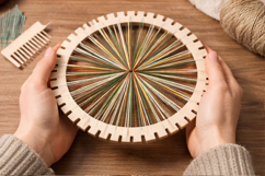 Weaving loom round 8 inch comb needle laser cut digital file Product Image 6