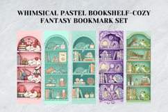 Whimsical Pastel Bookshelf Bookmark Set,Cozy Fantasy Library Product Image 6