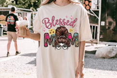 Blessed mom PNG sublimation | Mother's Day PNG T-Shirt Product Image 3
