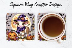 Halloween Cow Mug coaster | Coaster | Sublimation Design Product Image 1