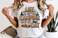 Camping with my Cat PNG, Vintage Retro Camper Sublimation Product Image 7
