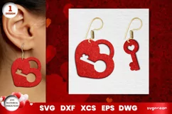 Valentine's Day Love Lock Earrings Laser Cut | Jewelry Product Image 1