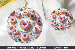 Heart Donut Stained Glass Ornament PNG, Digital Download Fi Product Image 1