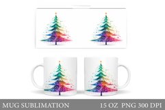 Rainbow Christmas Tree Mug Sublimation Product Image 1