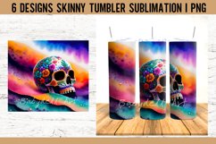 Colorful Skull Tumbler Sublimation Design PNG I 20oz Tumbler Product Image 6
