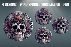 Skull 3D Wind Spinner Sublimation PNG| Day of the dead Product Image 1