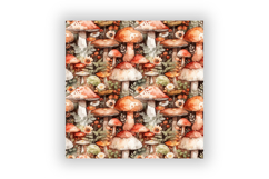 Mushroom Cottagecore Digital Paper Pack, Seamless Watercolor Product Image 6