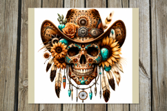 Western skull | straight skinny tumbler sublimation design 2 Product Image 2