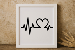 Heartbeat Pulse Line with Heart SVG Product Image 1