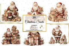 Watercolor Brown and Copper Christmas Clipart Bundle PNG Product Image 4