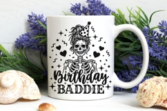 Birthday Baddie Svg, Birthday Girl Svg, Skeleton Girl Svg. Product Image 7