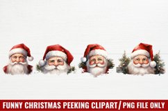 Funny Christmas Peeking Sublimation, Christmas Clipart Product Image 1