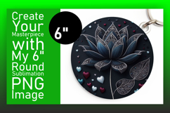 Creative Circle PNG Keychain Artwork , 3D Flower Product Image 1