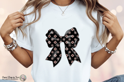 Black Floral Bow PNG Chic Fashion Ribbon Elegant Design PNG Product Image 7