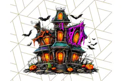 Haunted Houses Clipart PNG, Spooky Halloween Homes Product Image 2