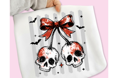 Skull Cherry Halloween PNG, Halloween Coquette Bow Skull PNG Product Image 2