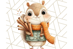 Cozy Autumn Animal Clipart, Fall Forest Critters PNG Product Image 2