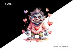 Valentines Day Troll clipart, Troll clipart Product Image 1
