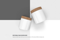 Plastic Jars With Wooden Lids - PSD Mockup Product Image 6