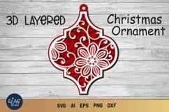 Floral Ornament SVG Bundle | Layered SVG Christmas Ornaments Product Image 7