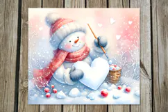 Christmas snowman card | Xmas Skinny tumbler sublimation P2 Product Image 2