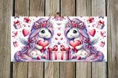 Valentine unicorn | 4 love watercolor mug Sublimation design Product Image 5