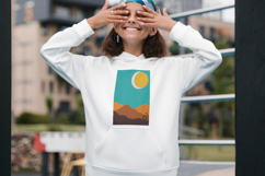 Sunset Mountain Bicycle Minimalist Pillow Design Product Image 6