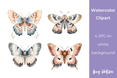 Witchy Boho Moth Clipart Celestial 4 JPG Product Image 1