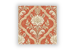 Coral Toile Digital Paper Pack, Vintage Floral Toile Product Image 6