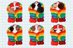 LGBT Christmas clipart, Lesbian Christmas couple clipart Product Image 3