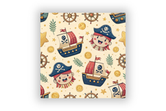 Pirate Adventure Digital Paper Pack, Seamless Watercolor Product Image 6