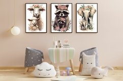 Floral Animals Mom and Baby Wall Art Clipart Product Image 6