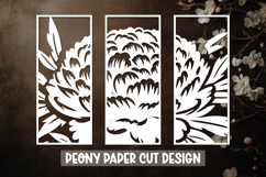 11 Peony Flowers Paper Cut Cards Template Product Image 7