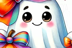 Coquette Ghost & Pumpkin Spice PNG, Autumn Shirt Design Product Image 5