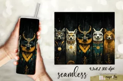 ANIMAL TOTEM seamless tumbler wrap sublimation design Product Image 1