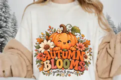 Autumn Blooms Pumpkin PNG, Cute Fall Pumpkin Floral Design Product Image 2