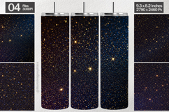 Midnight Starry Glitter Tumbler Wrap| Tumbler Sublimation Product Image 1